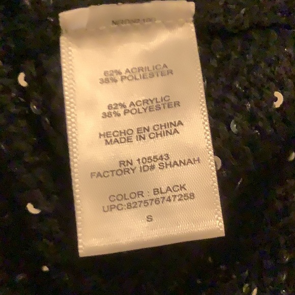 Narciso Rodriguez Black with Silver Sequins Knit Sweater Size S - Picture 3 of 3